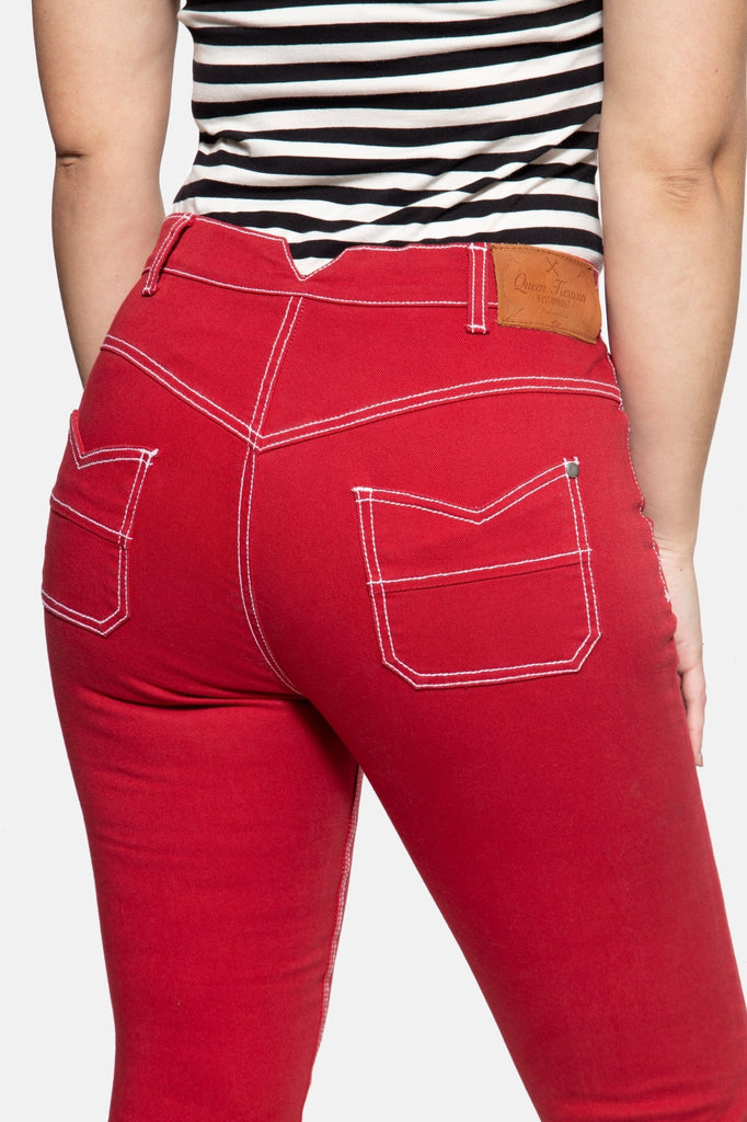 Queen Kerosin - High Waist Slim Fit Capri Jeans «Betty»