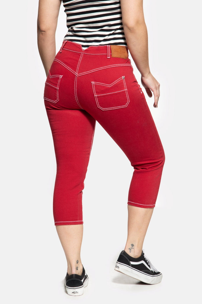 Queen Kerosin - High Waist Slim Fit Capri Jeans «Betty»