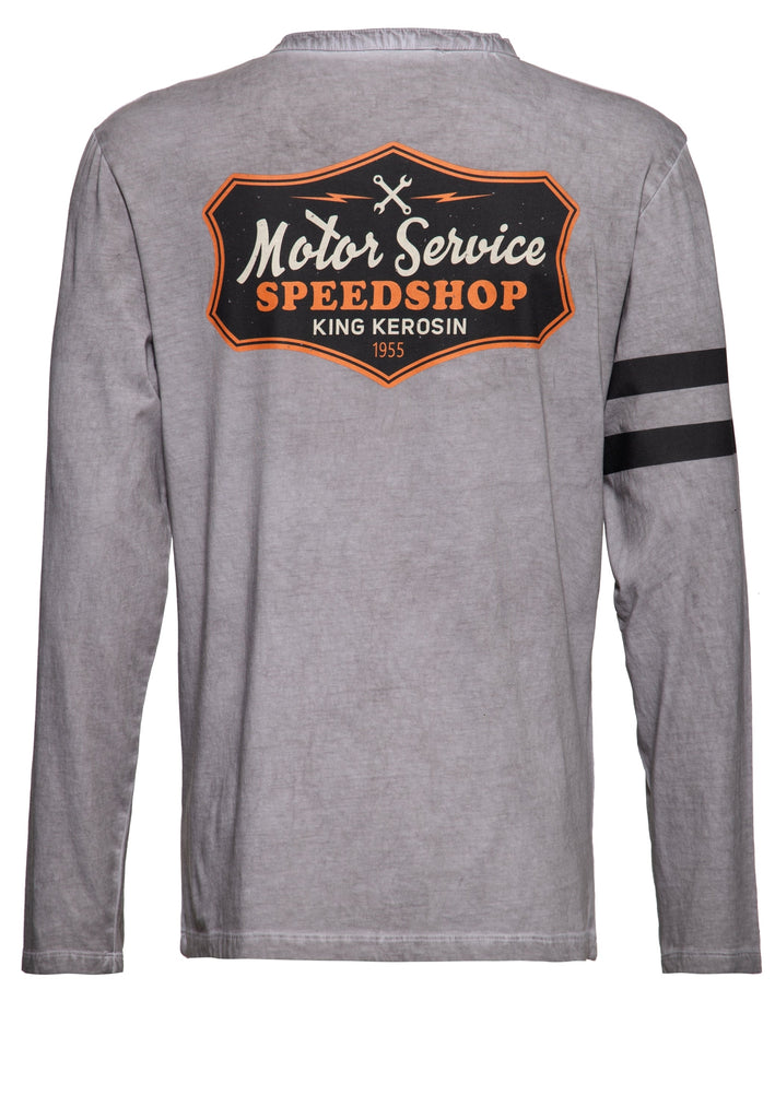 Inside Oilwashed Longsleeve «Motor Service Speedshop» - KING KEROSIN