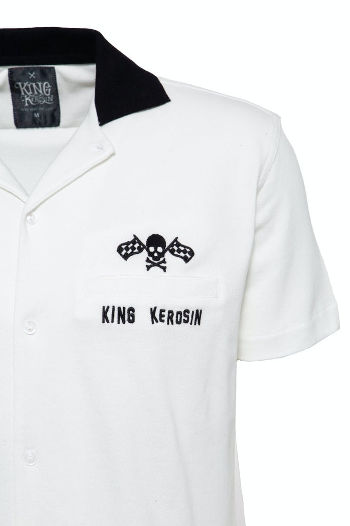 King Kerosin - Kurzarm-Hemd im Bowling Style mit Kontrastkragen