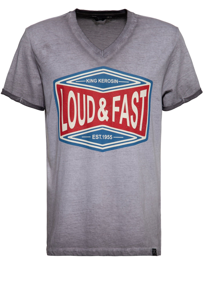 Queen Kerosin Oilwash T-Shirt «Loud & Fast»