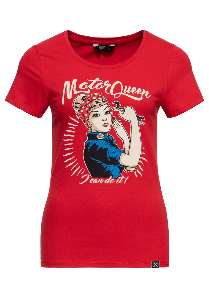 Print T-Shirt «Motor Queen I can do it» - KING KEROSIN