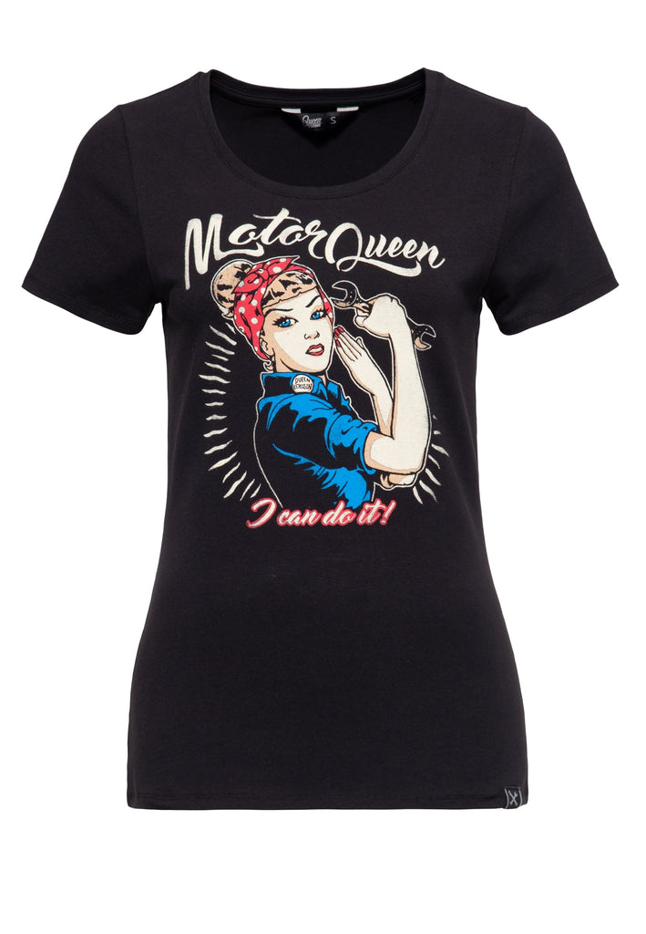 Print T-Shirt «Motor Queen I can do it» - KING KEROSIN