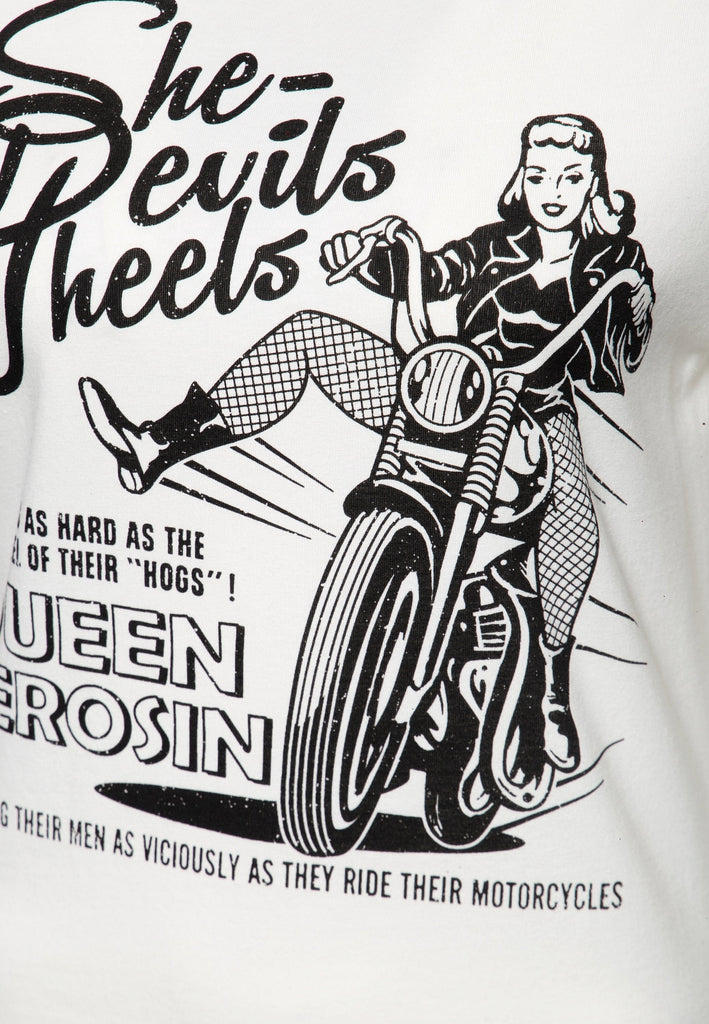 Print T-Shirt «She devils on wheels» - KING KEROSIN