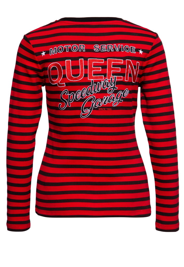 Queen Kerosin - Ringel Longsleeve «Motor Service Queen»