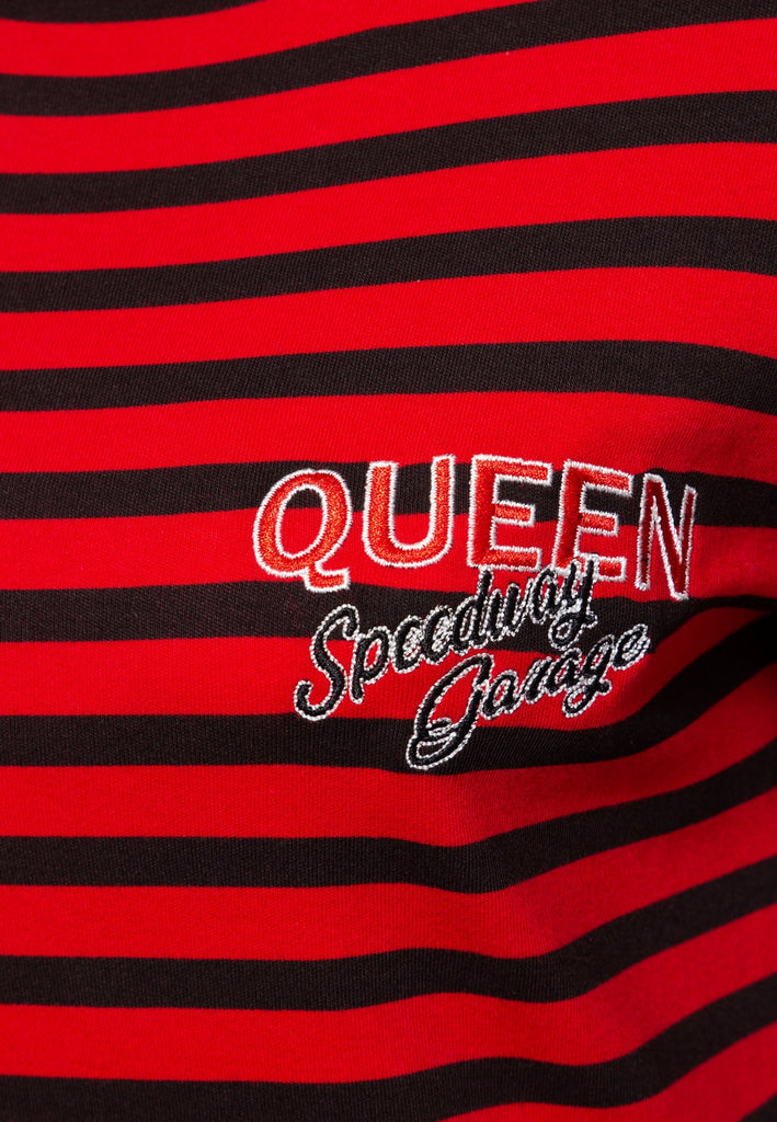 Queen Kerosin - Ringel Longsleeve «Motor Service Queen»