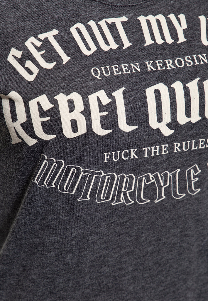 Queen Kerosin - Roll-Up Sleeve T-Shirt «Rebel Queens Motorcycle Gang»