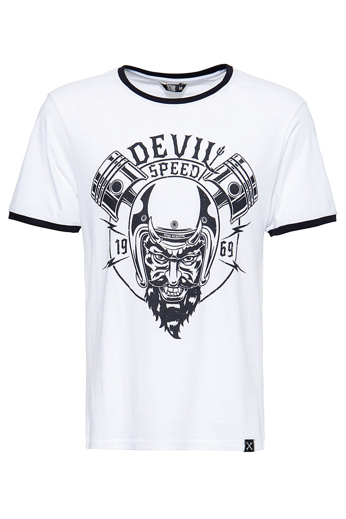 Queen Kerosin Shirt in angesagter Ringer-Optik «Speed Devil»