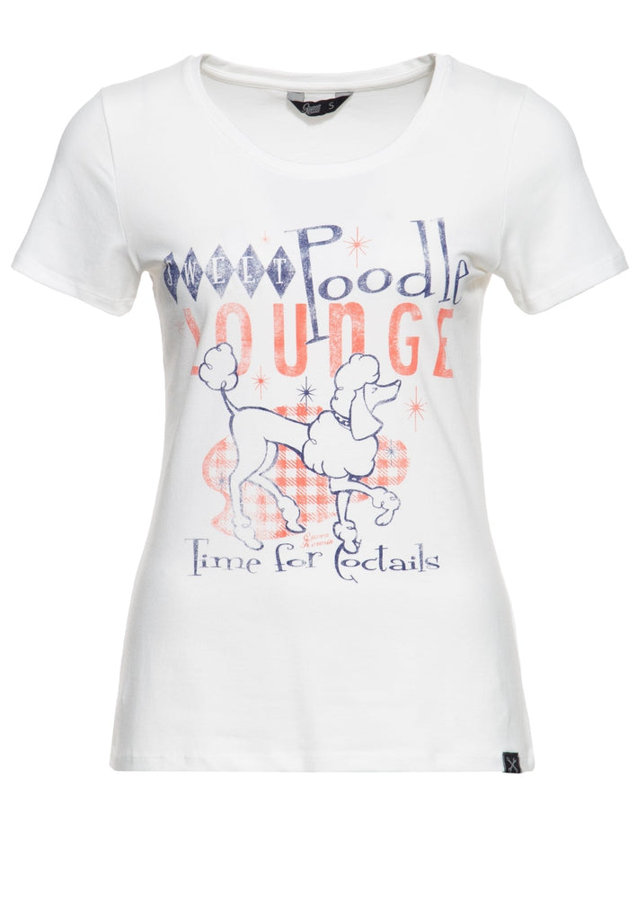 Queen Kerosin - Slim Fit T-Shirt mit Frontprint «Poodle»