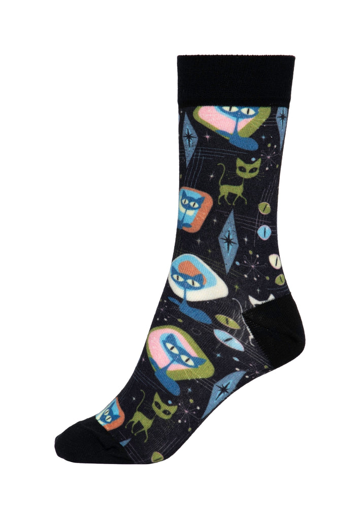 Queen Kerosin - Socken «Retro Cats»