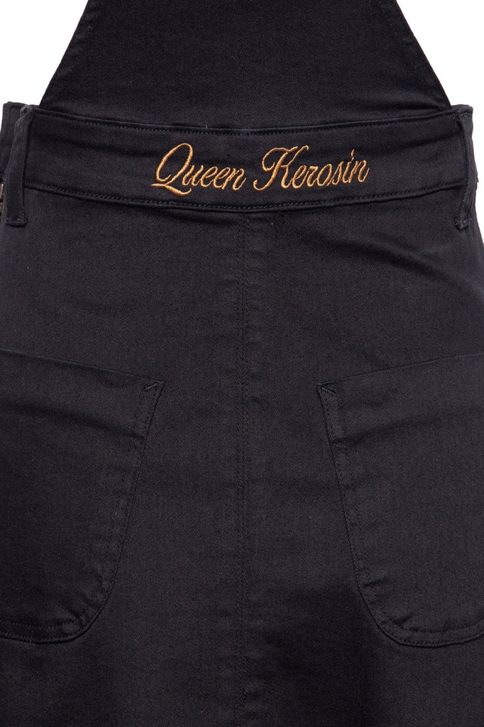 Queen Kerosin - Süßer Latzrock aus Denim in Workwear-Optik