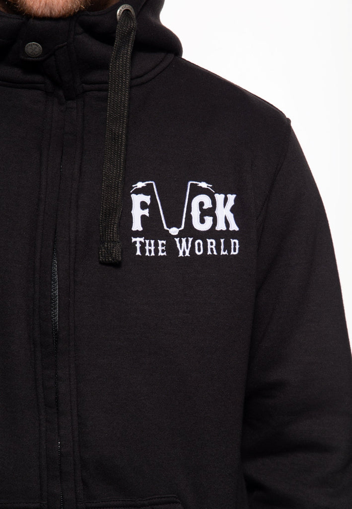 King Kerosin - Sweatjacke mit Kapuze «Fuck Everyone»