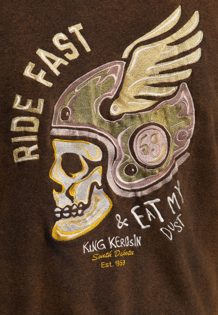 King Kerosin - Sweatjacke mit Kapuze «Ride Fast & Eat my Dust»