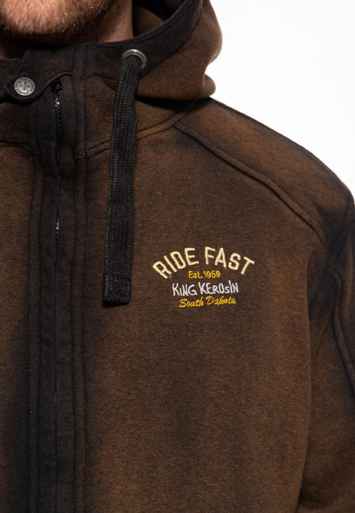 King Kerosin - Sweatjacke mit Kapuze «Ride Fast & Eat my Dust»