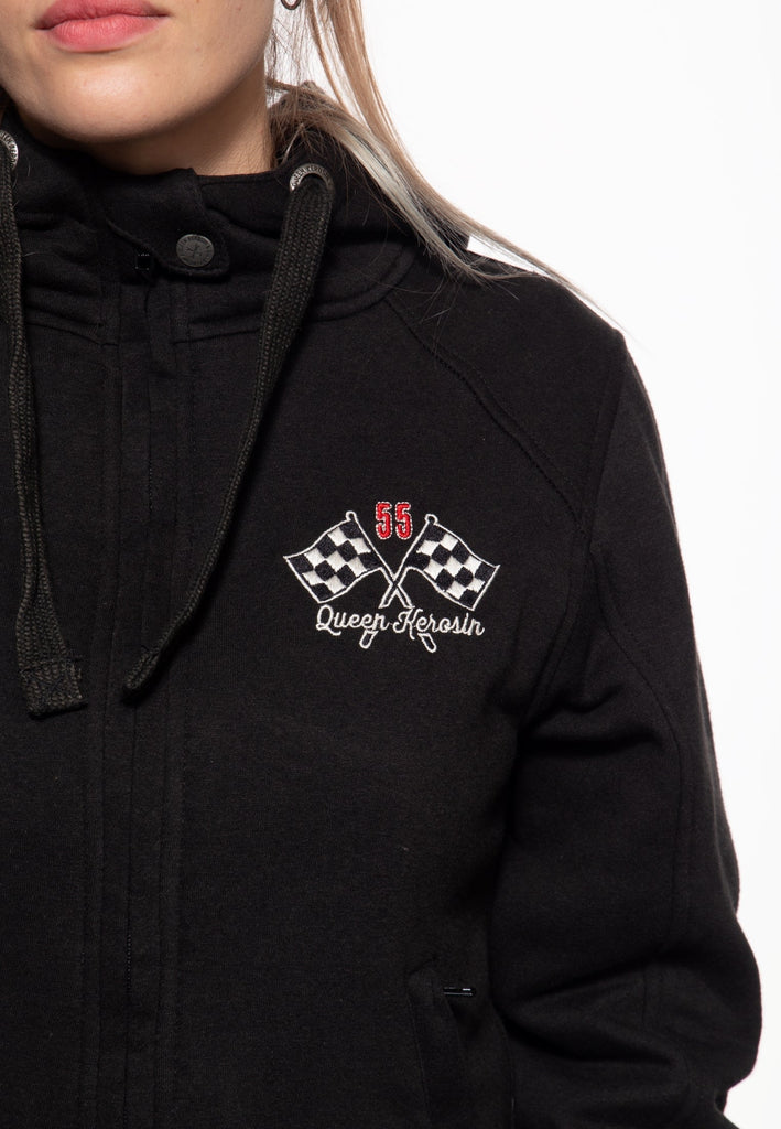 Queen Kerosin - Sweatjacke mit Kapuze «Speedway Garage»