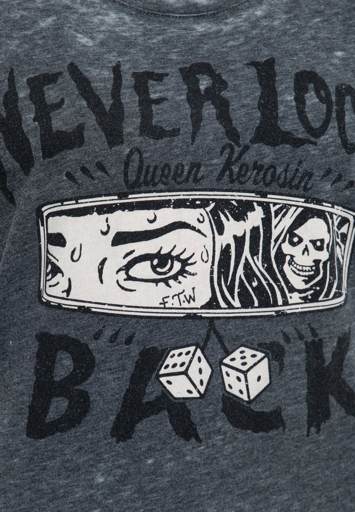 Queen Kerosin - T-Shirt Enzyme Wash «Never Look Back»