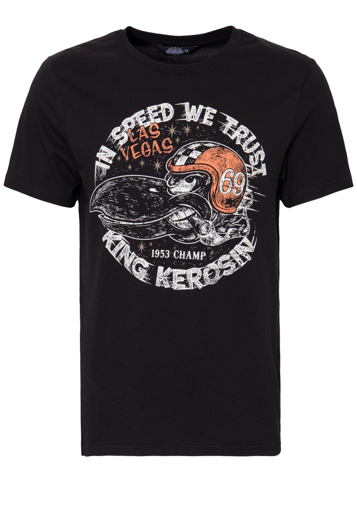 Queen Kerosin T-Shirt mit Front Print «In Speed we trust»