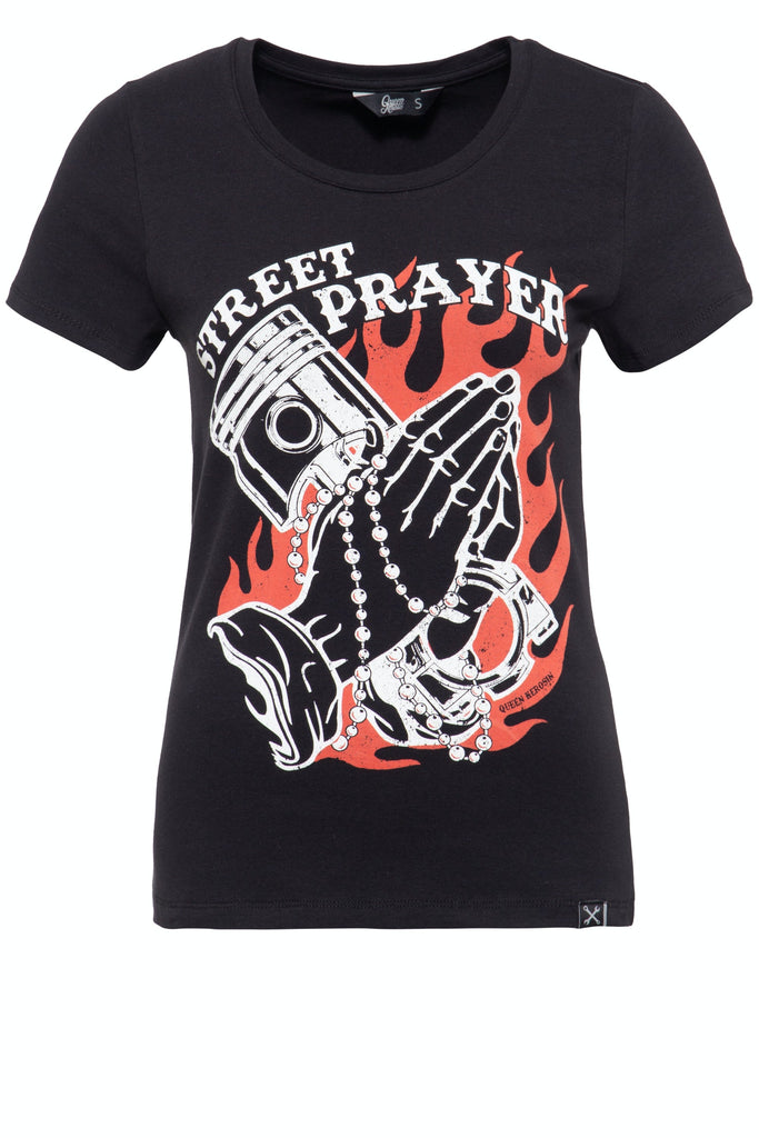 Queen Kerosin - T-Shirt mit Frontprint «Street Prayer»