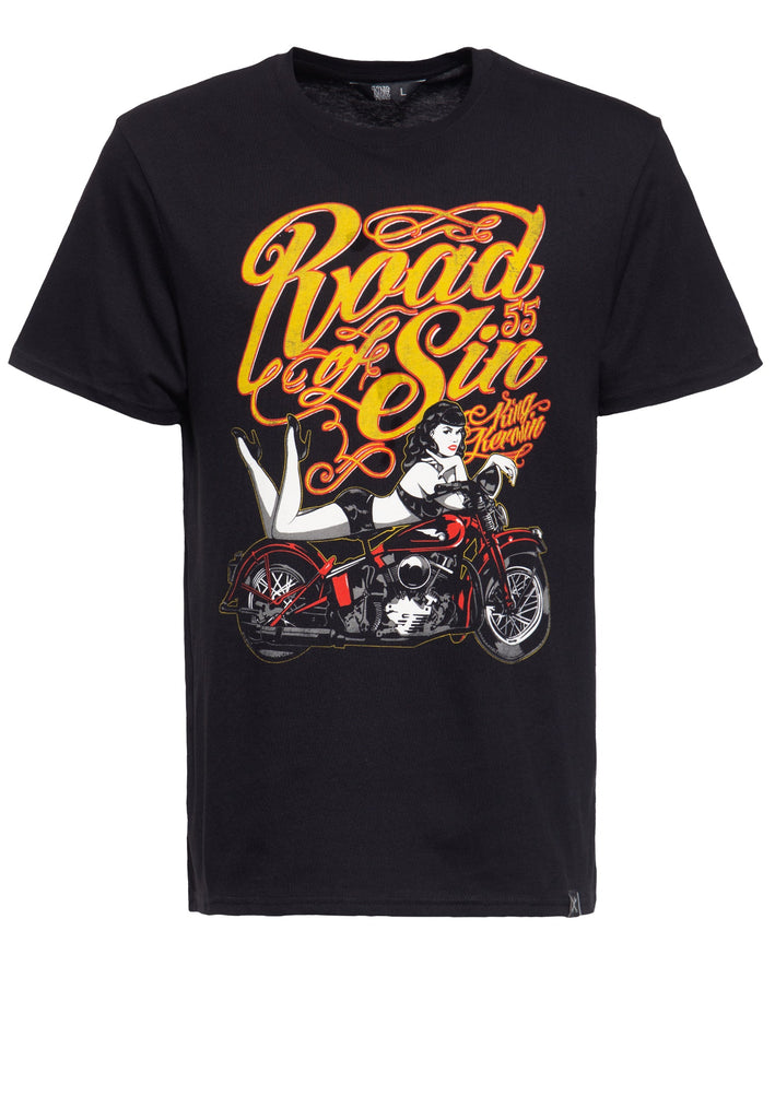 King Kerosin - T-Shirt mit Print in der Front «Road of Sin»
