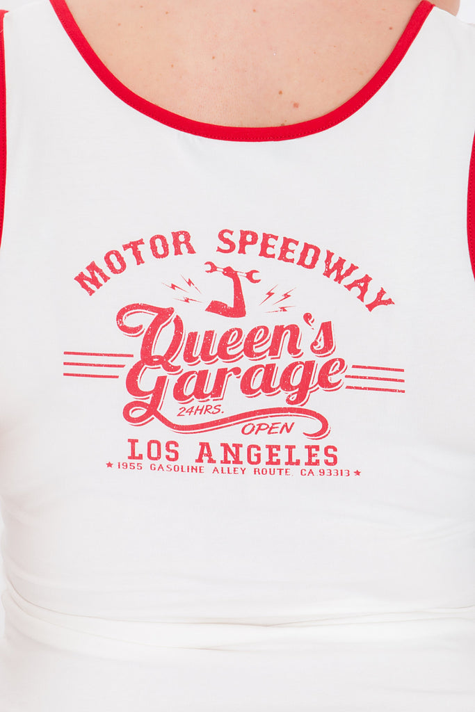 Queen Kerosin - Tank Top mit trendiger Knopfleiste «Speedway»