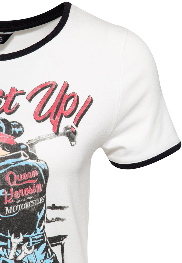 Queen Kerosin - Vintage Contrast T-Shirt «Built it up!»
