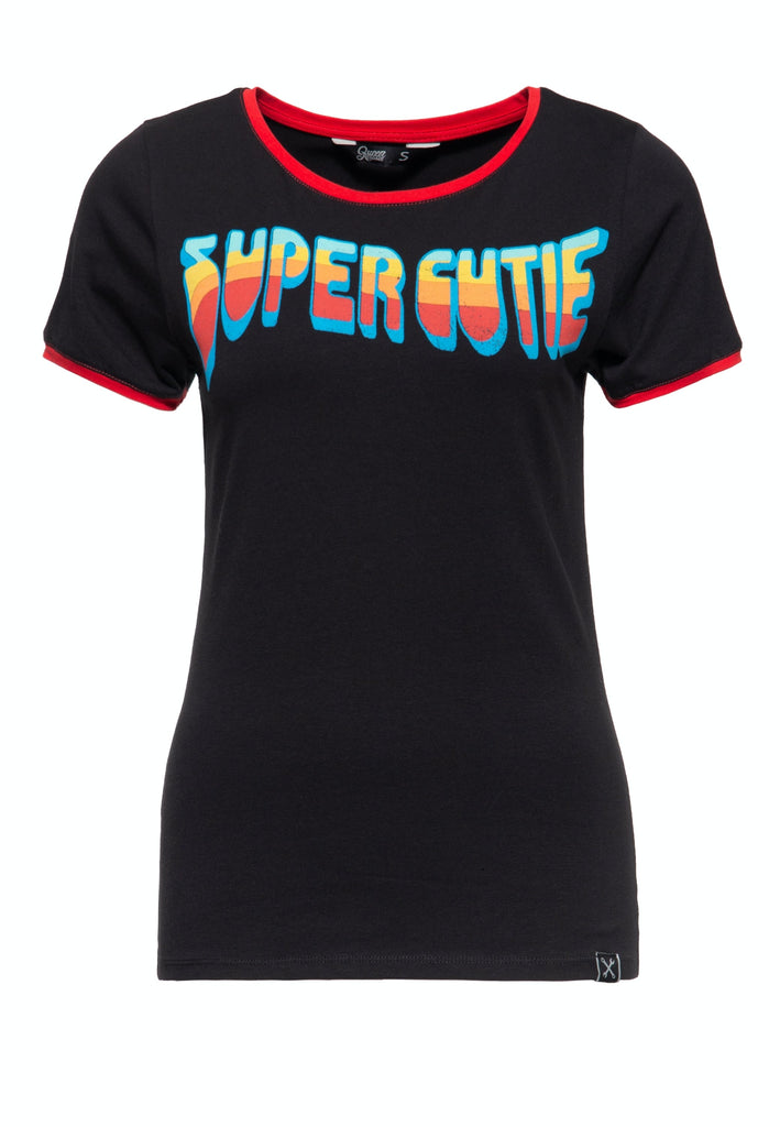 Queen Kerosin - Vintage Ringer T-Shirt «Super Cutie»