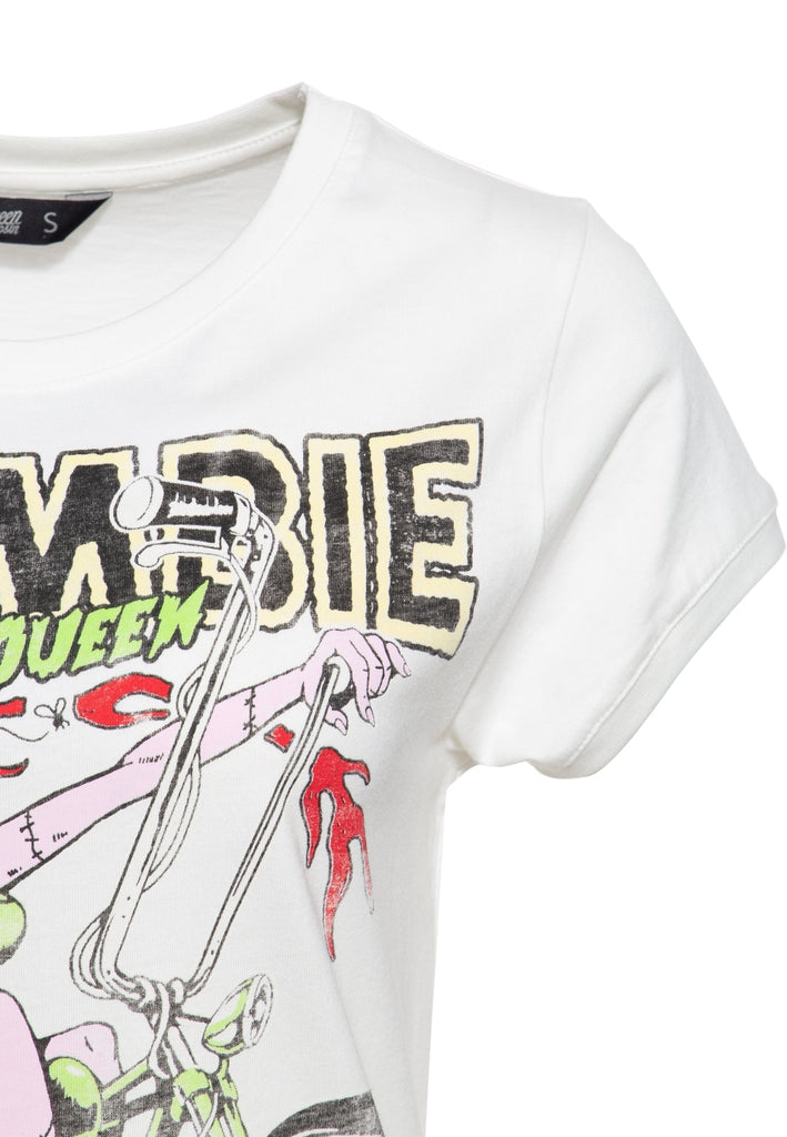 Queen Kerosin - Wide Fit T-Shirt mit Zombie-Print «Zombie»