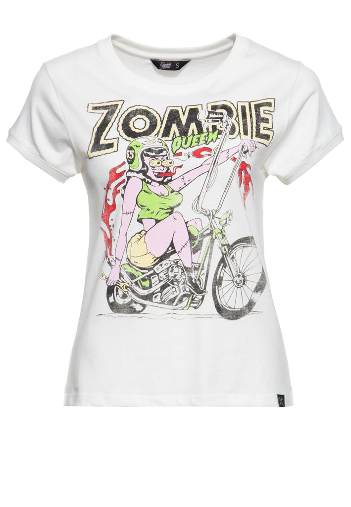 Queen Kerosin - Wide Fit T-Shirt mit Zombie-Print «Zombie»